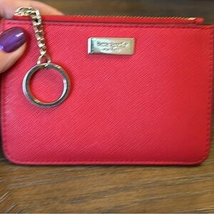 KATE SPADE RED SAFFIANO  LEATHER KEYCHAIN/CARD HOLDER